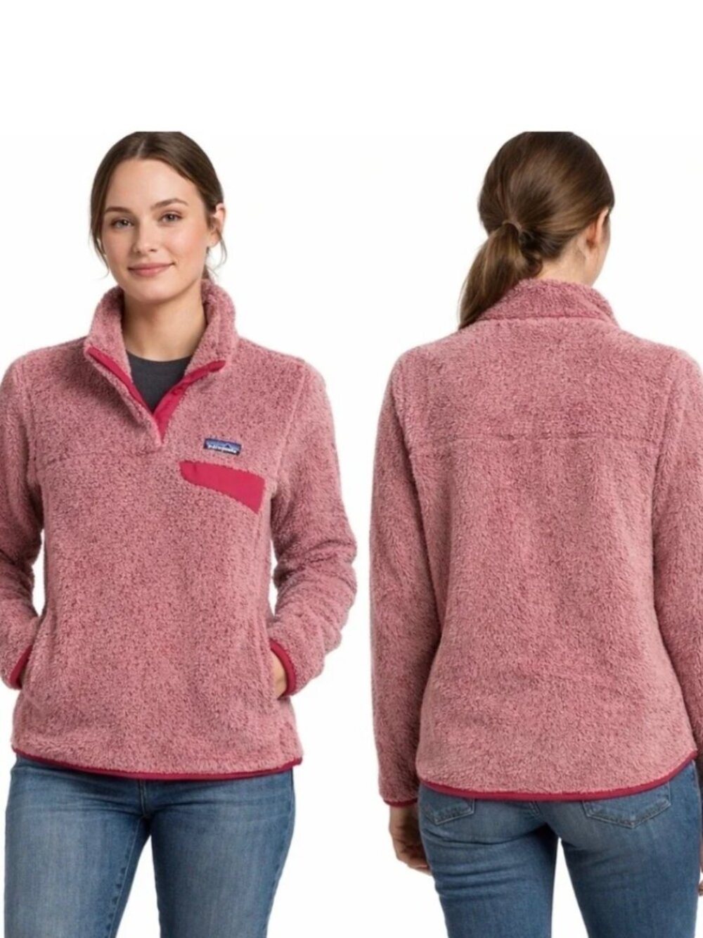 Patagonia Re-Tool Snap-T Limited Edition Cupcake Pink Magenta Fleece Women's M - Picture 2 of 9